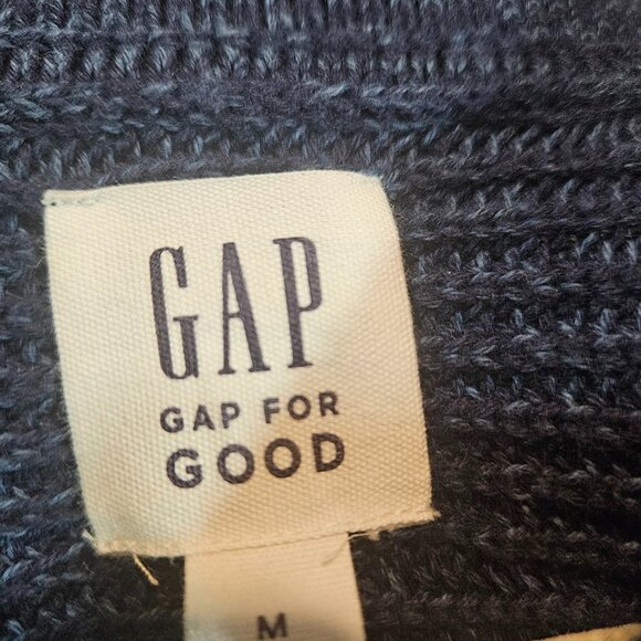 GAP Men’s Navy Blue Shawl Collar Knit Sweater Size Medium - Picture 4 of 4